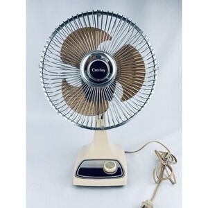 Vintage Crosley Table Fan 2 Speed Amber Blade  Type 9 Tested - Video - Read
